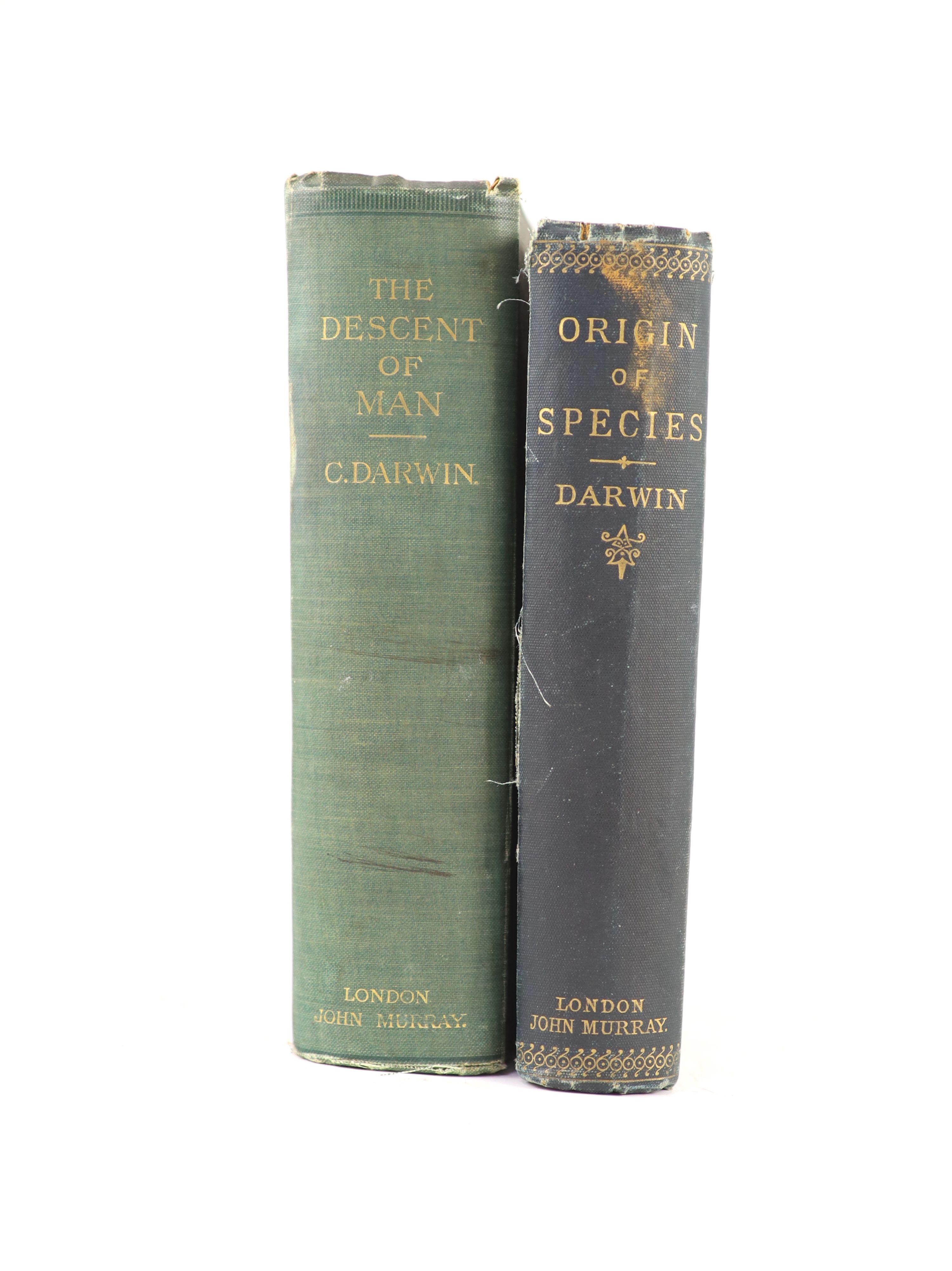 Darwin, Charles - The Origin of the Species, 6th edition, 8vo, original cloth, John Murray, London, 1895 and The Descent of Man, 8vo, original cloth, John Murray, London, 1901 (2)